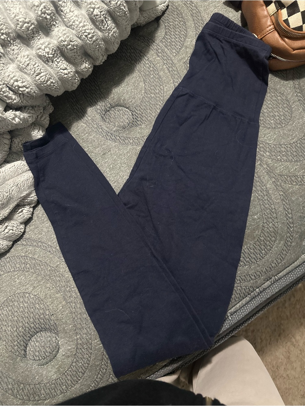 Navy Stretch Cotton Leggings maternity